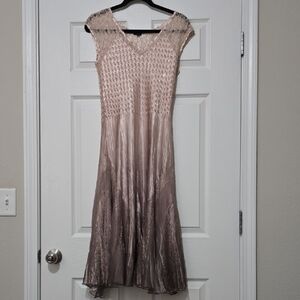 Komarov Blush and Taupe Midi Dress